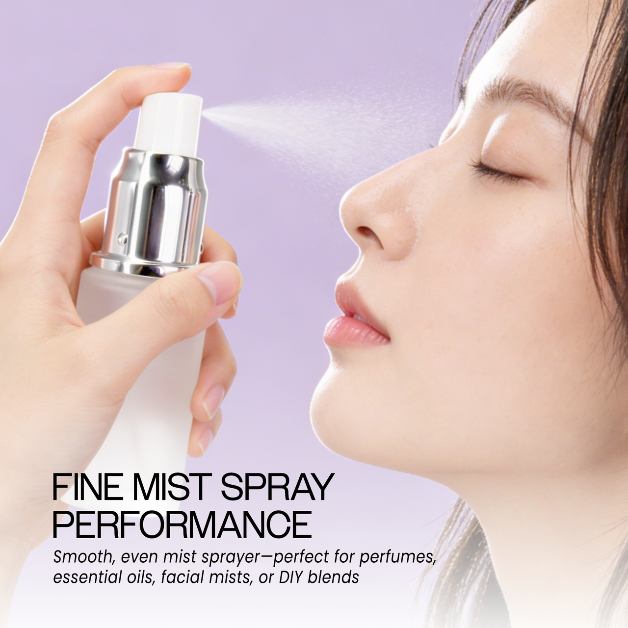 20ML Empty Silver Frosted Glass Spray Bottle with Clear Cap