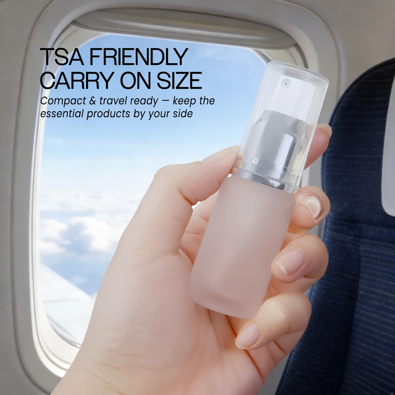 20ML Empty Silver Frosted Glass Spray Bottle with Clear Cap