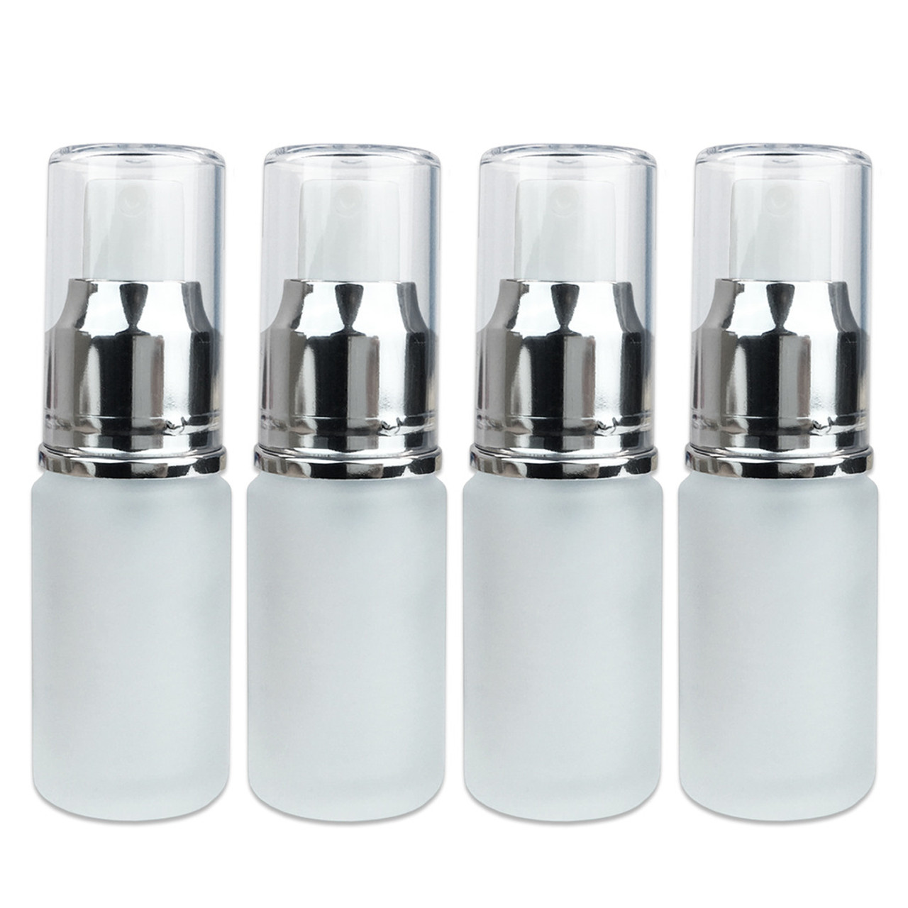 20ML Empty Silver Frosted Glass Spray Bottle with Clear Cap