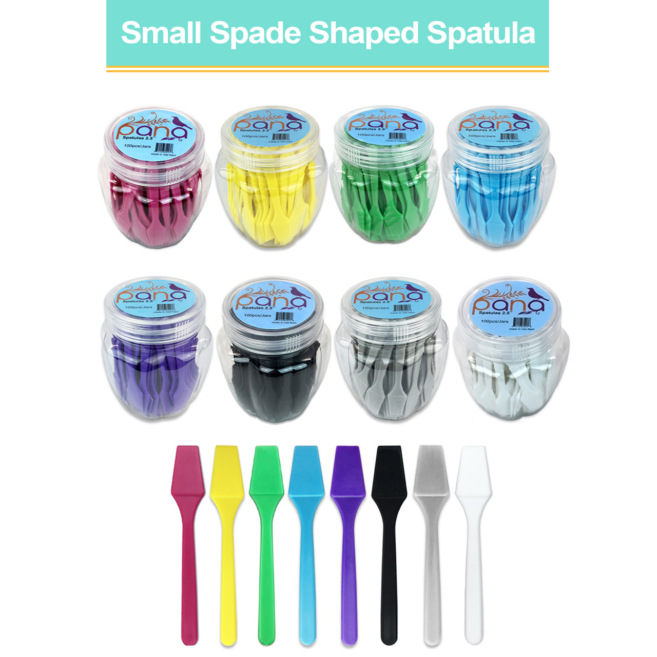 Small Angled Disposable Plastic Spatulas (100ct) - Beauticom, Inc.