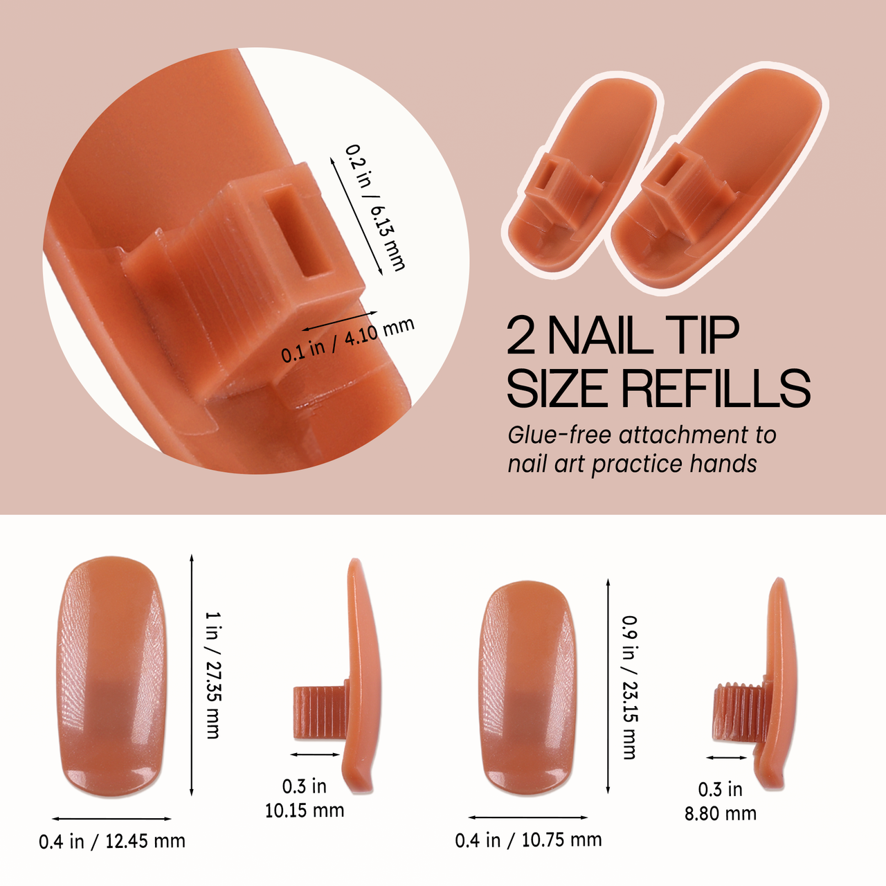 Practice Hand Nail Tips Refill Pack (100ct)