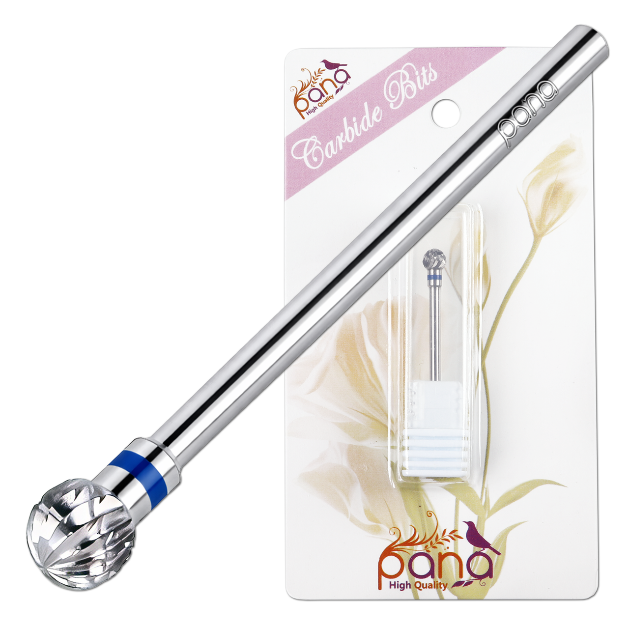 3/32" Ball Shaped Silver Carbide Bit - Medium Grit (Large/Small Barrel)