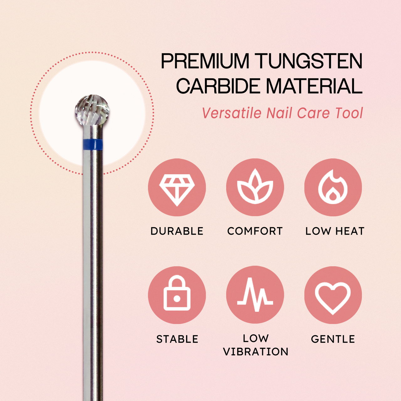 3/32" Ball Shaped Silver Carbide Bit - Medium Grit (Large/Small Barrel)