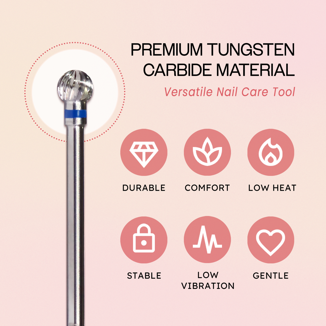 3/32" Ball Shaped Silver Carbide Bit - Medium Grit (Large/Small Barrel)