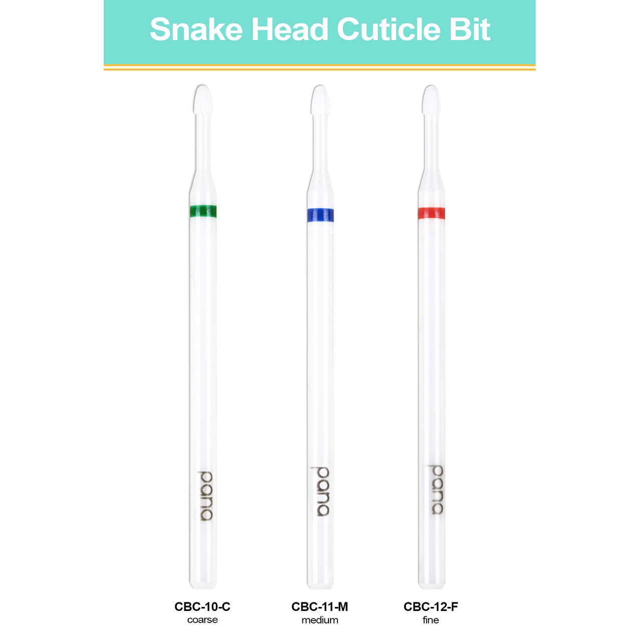 3/32" Snake Head Cuticle Cleaner White Ceramic Bit (F - C)