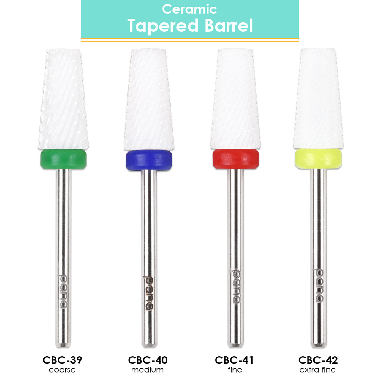 3/32" Tapered Barrel White Ceramic Nail Drill Bit (XF - C)