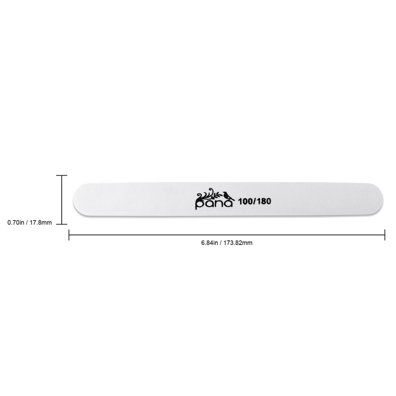 Round Double Sided Emery Board Nail Files - White (Grit: 100/180)