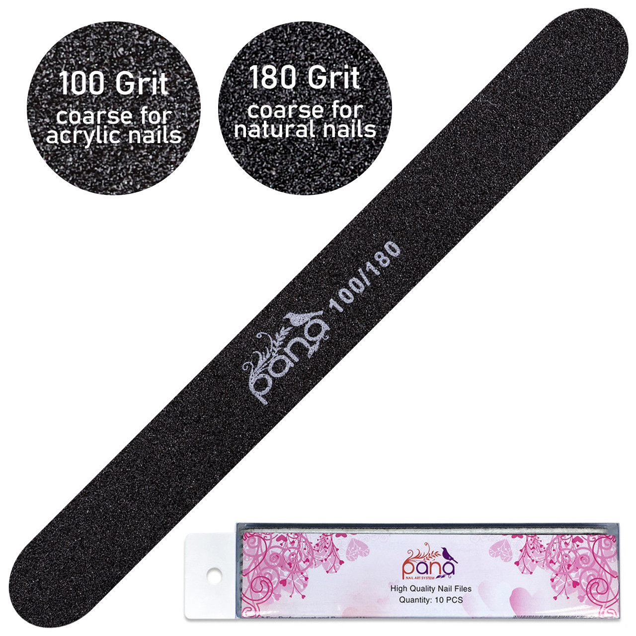 Lick Professional Double Sided Washable Manicure Nail Filer for Acrylic &  Natural Nails