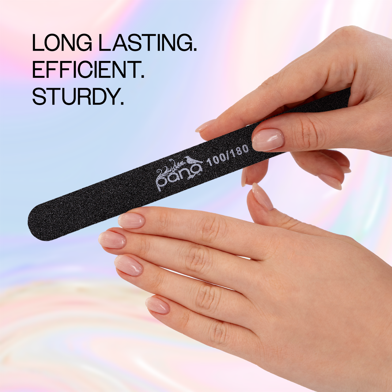 Round Double Sided Emery Board Nail Files - Black (Grits: 100/100 and 100/180)