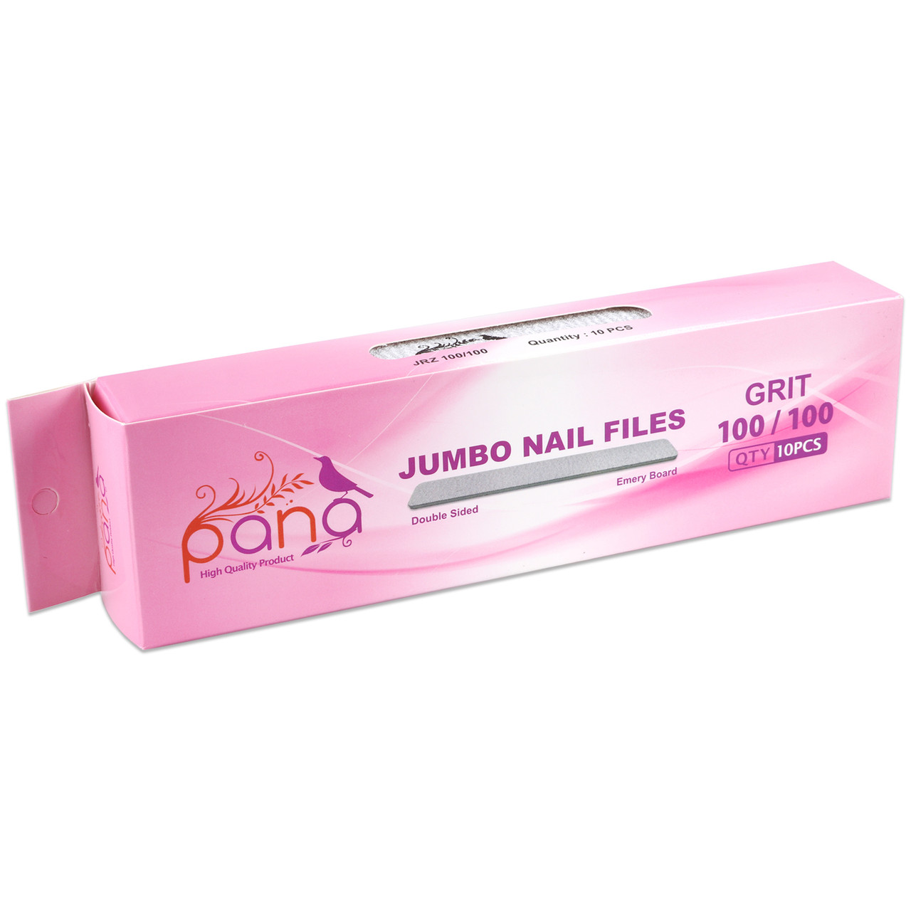Jumbo Double Sided Emery Board Nail Files - Zebra (Grits: 60/60 to 180/240)