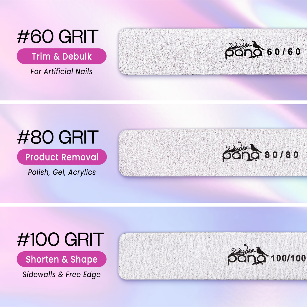 Jumbo Double Sided Emery Board Nail Files - Zebra (Grits: 60/60 to 180/240)