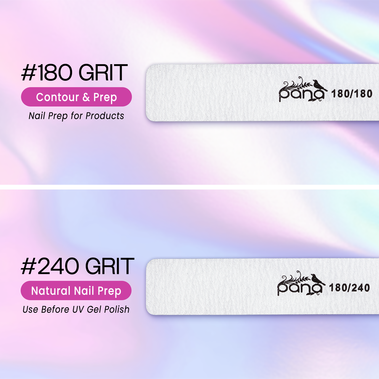 Jumbo Double Sided Emery Board Nail Files - Zebra (Grits: 60/60 to 180/240)
