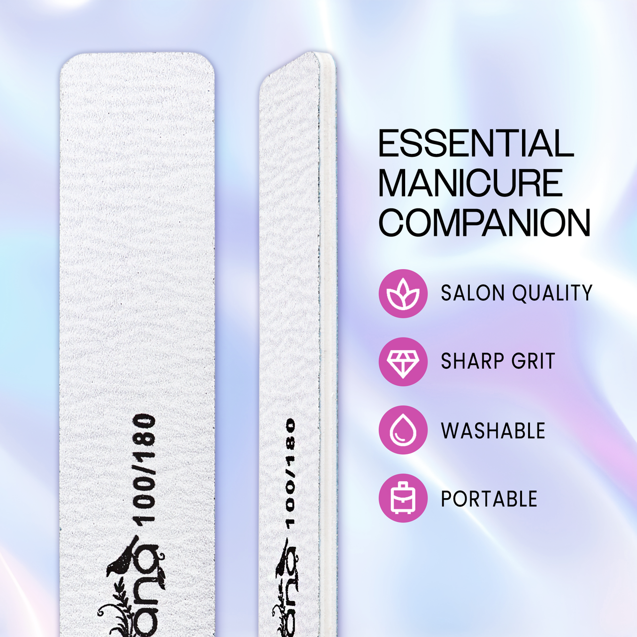 Jumbo Double Sided Emery Board Nail Files - Zebra (Grits: 60/60 to 180/240)
