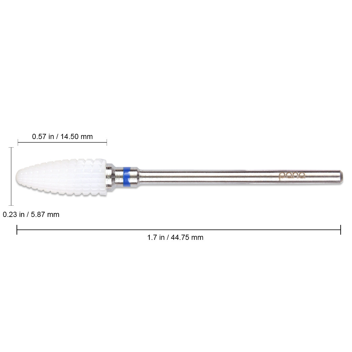 3/32" Shank Size - Large Cone White Ceramic Nail Drill Bit