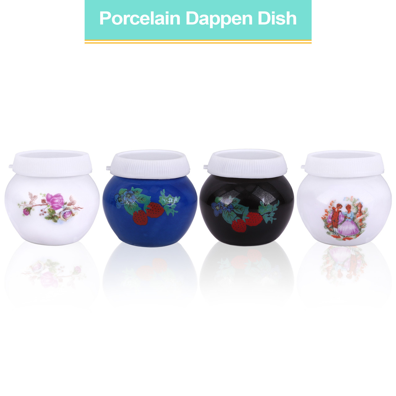 1 Piece Porcelain Dappen Dish with Lid