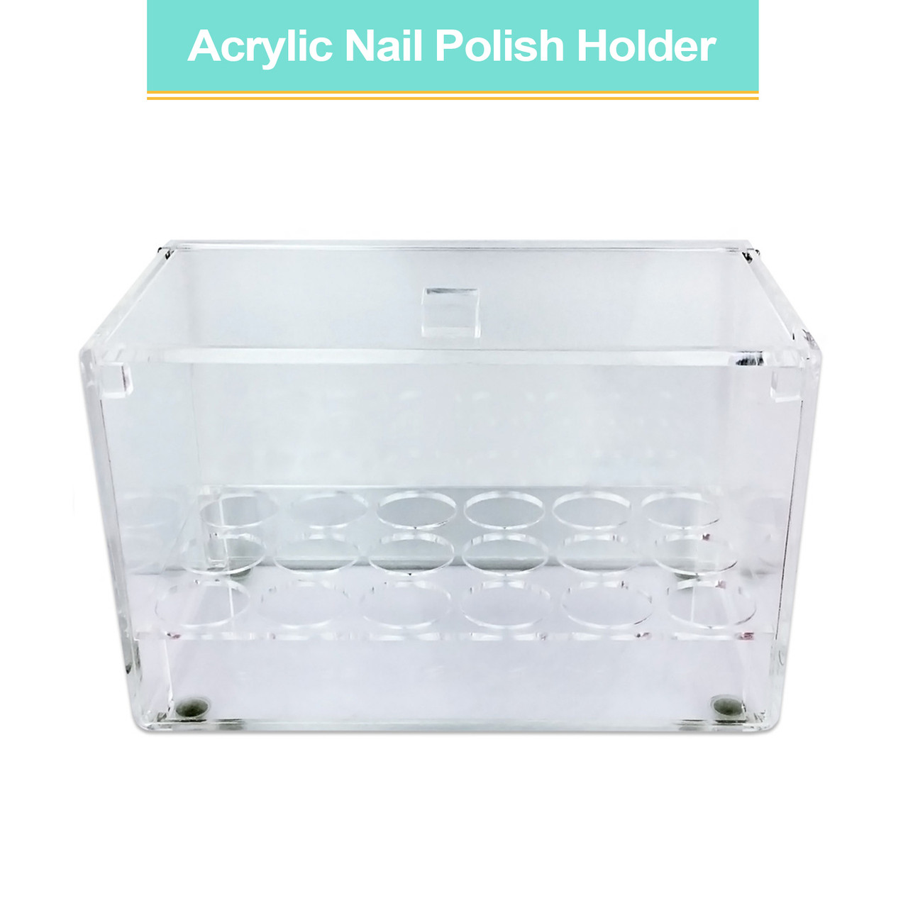 Clear Acrylic 18 Slot Nail Art Bottle Container 