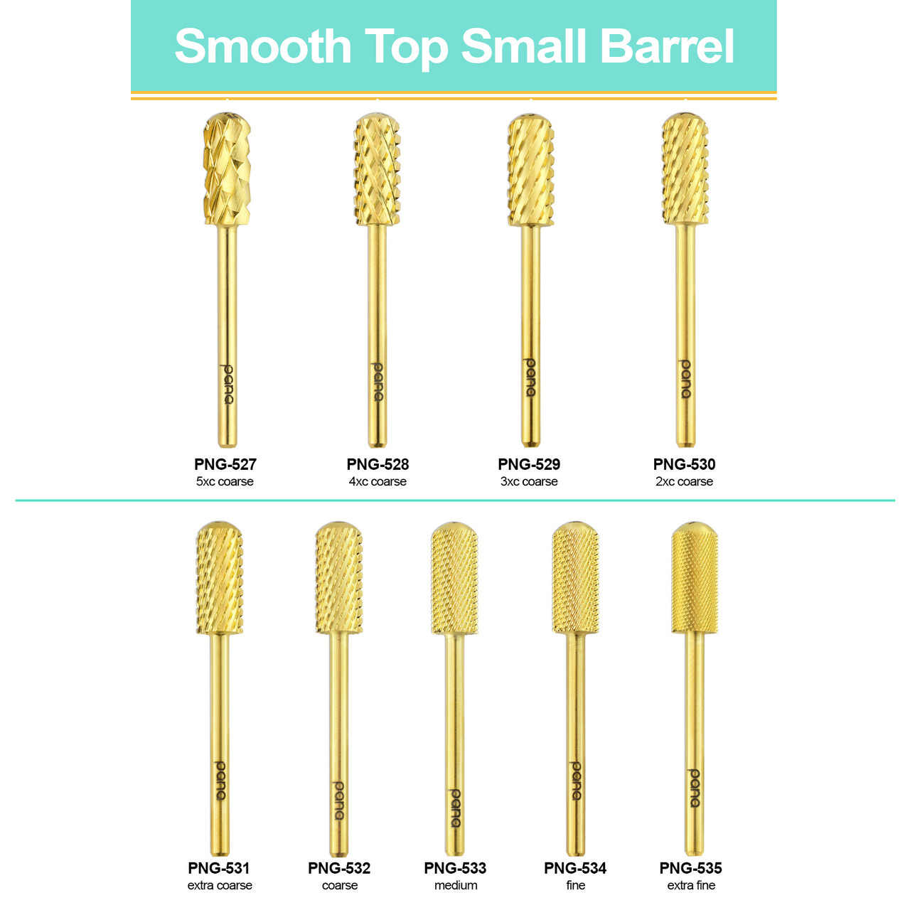 3/32" Smooth Top Small Barrel Gold Carbide Bit (XF - 5XC)