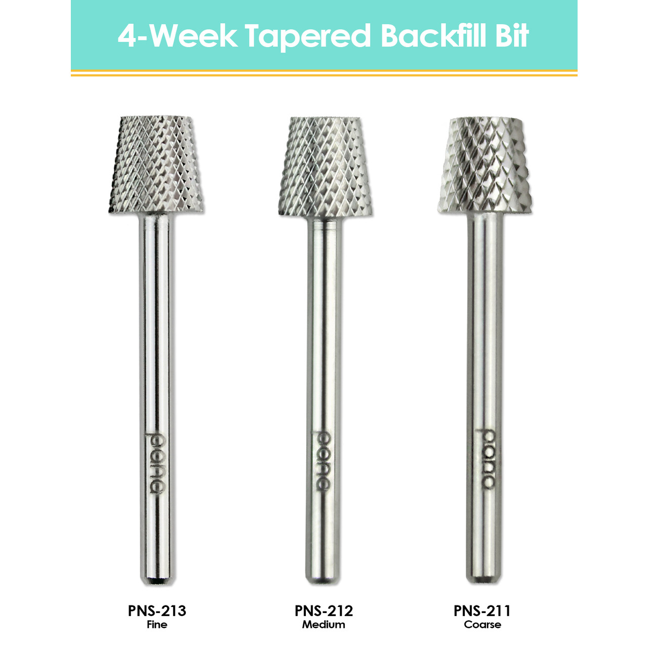 3/32" 4-Week Tapered Backfill Silver Carbide Bit (F - C)