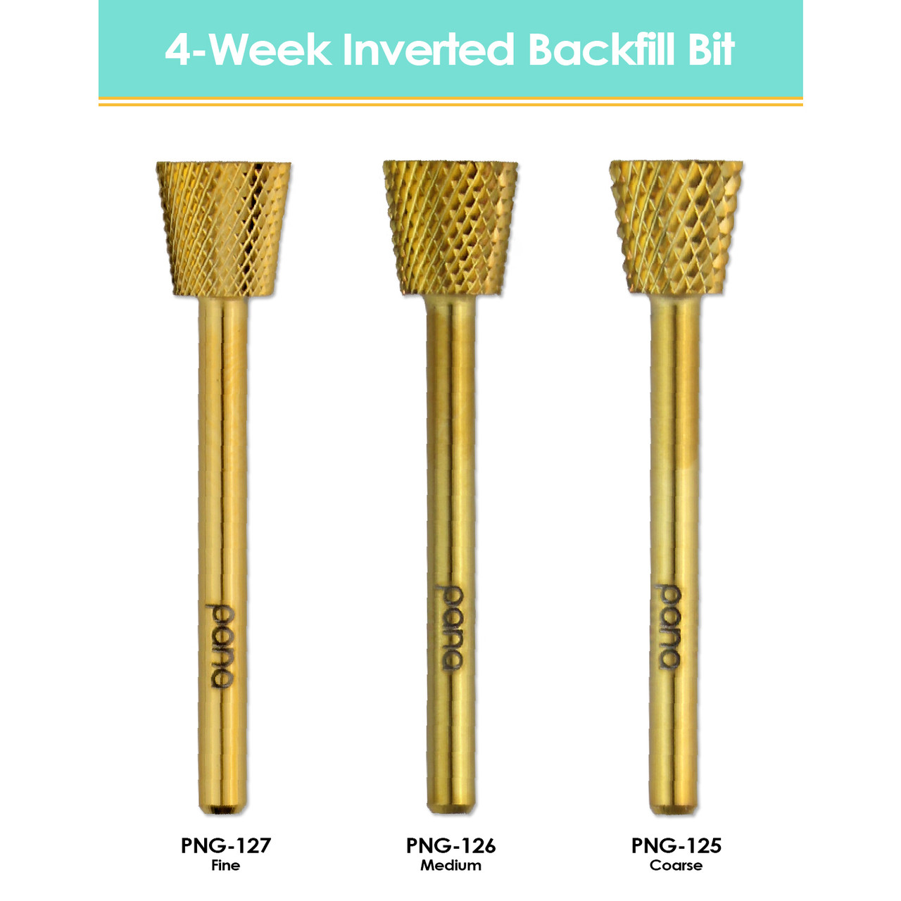 3/32" 4-Week Inverted Backfill Gold Carbide Bit (F - C)