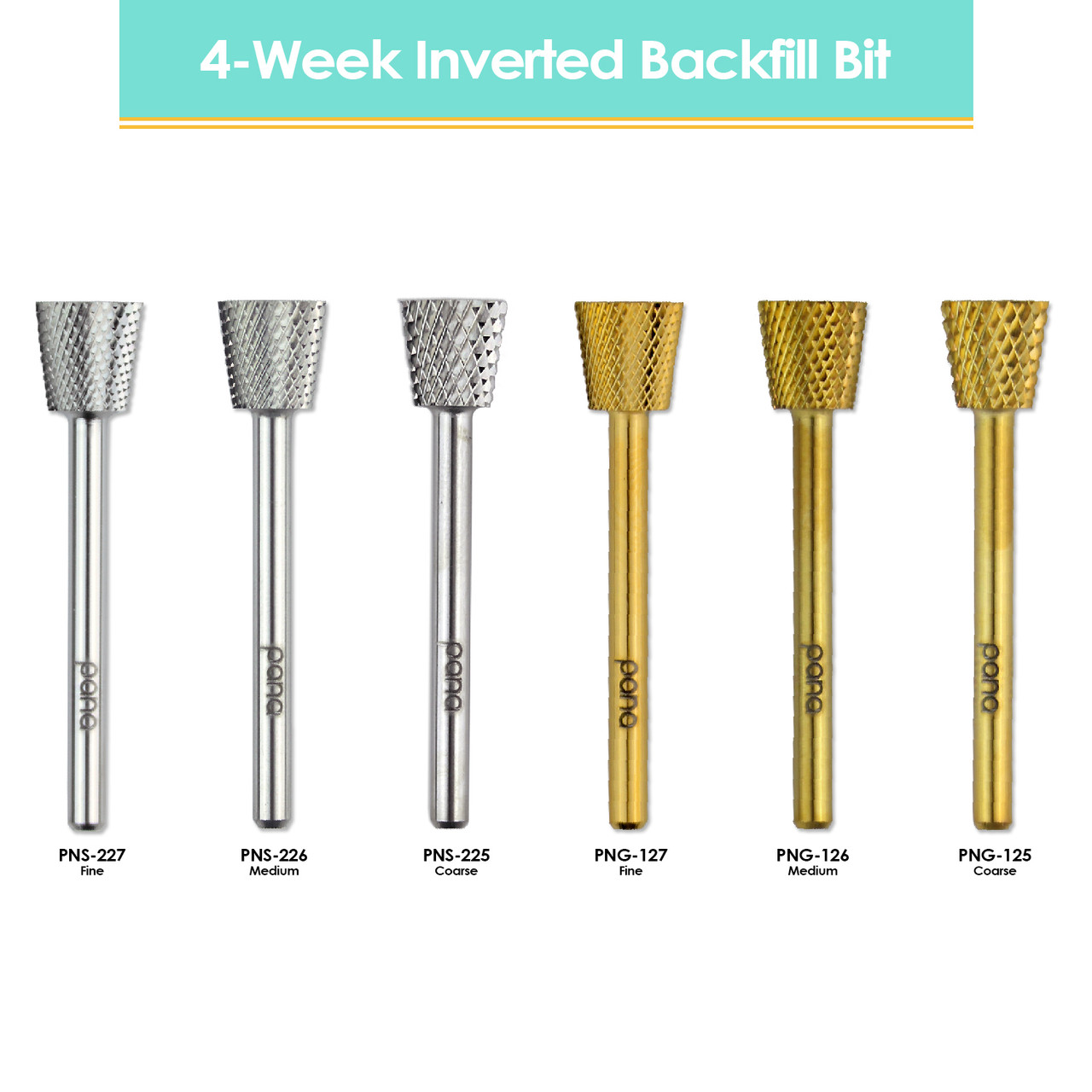 3/32" 4-Week Inverted Backfill Gold Carbide Bit (F - C)