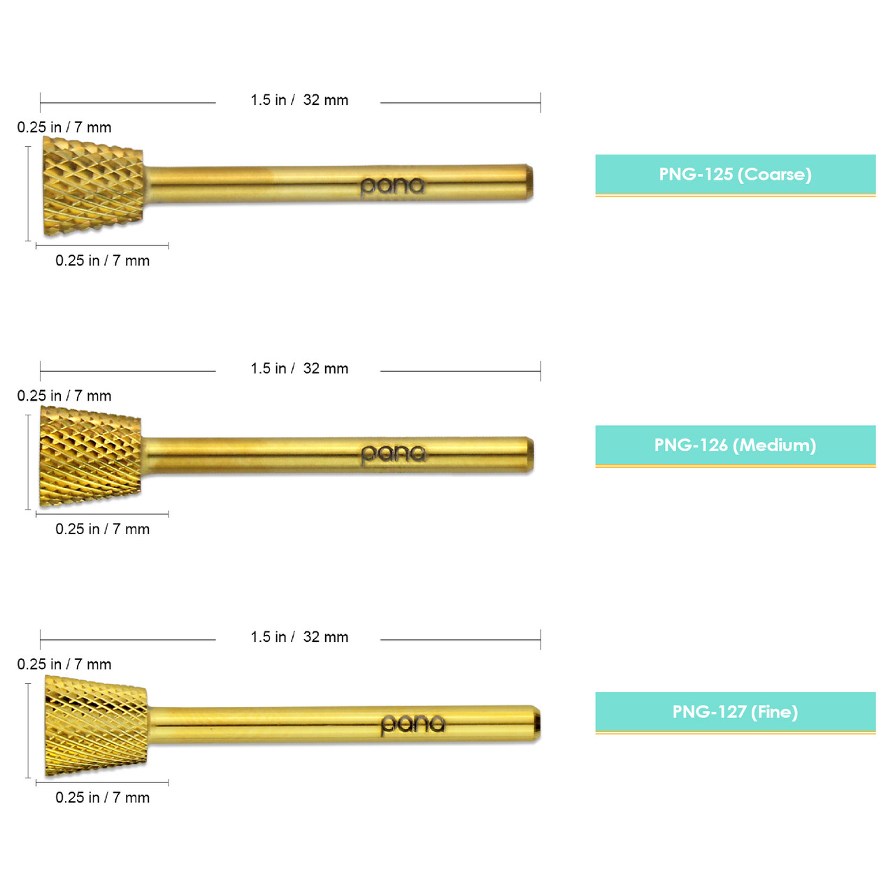 3/32" 4-Week Inverted Backfill Gold Carbide Bit (F - C)
