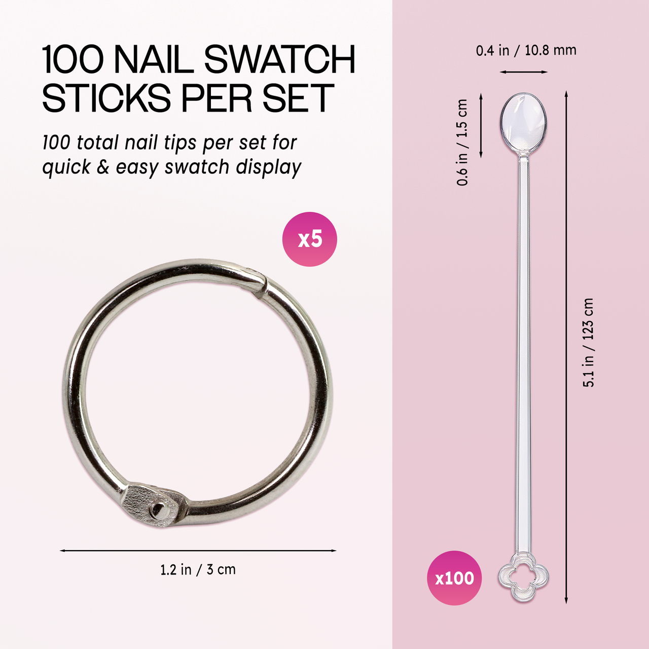 100pc Spoon Shape Tip Sticks w/ Ring Holder
