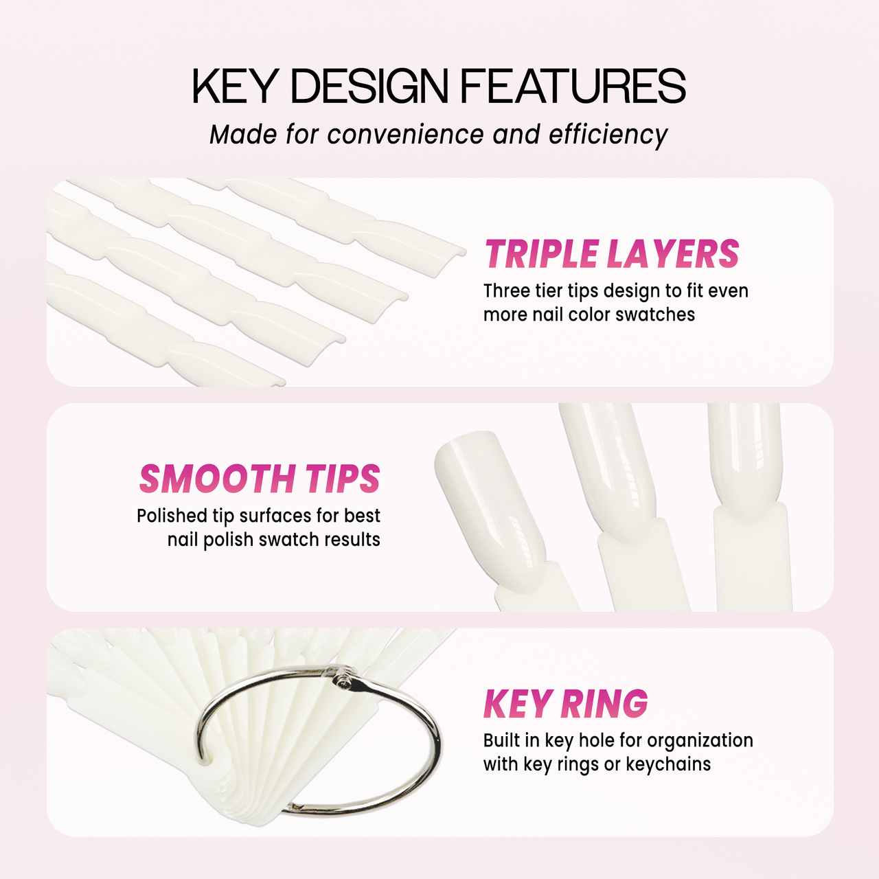 50pc 3-Tiered Tip Sticks w/ Metal Ring