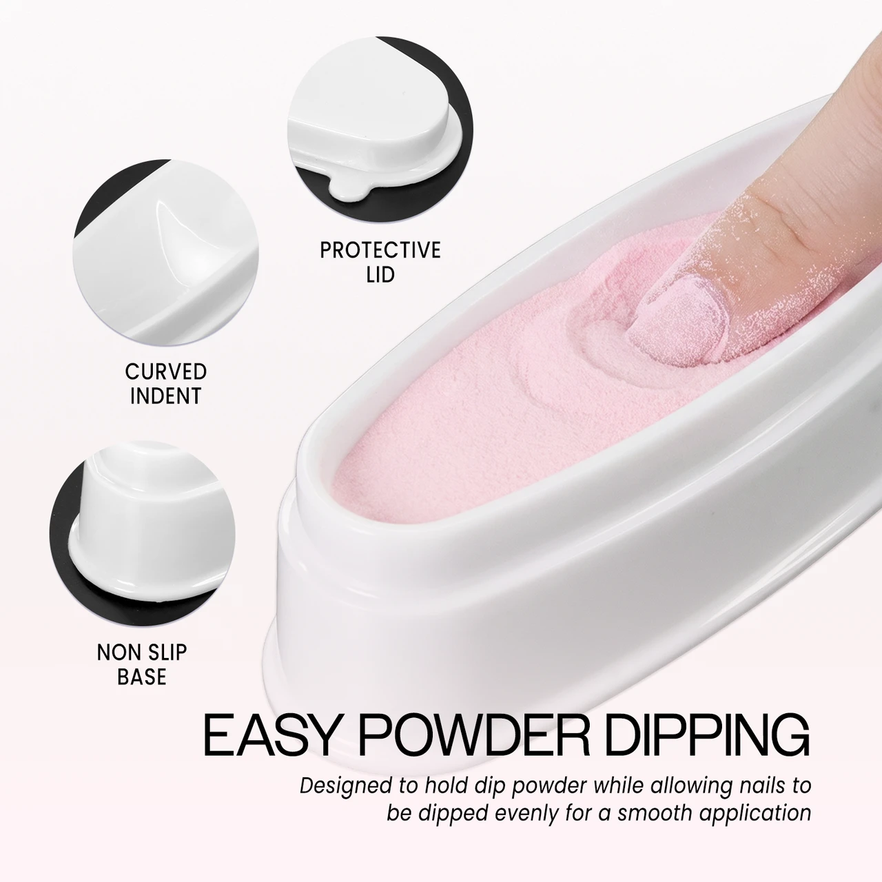 Acrylic French Nail Dip Powder Catch Tray and Lid