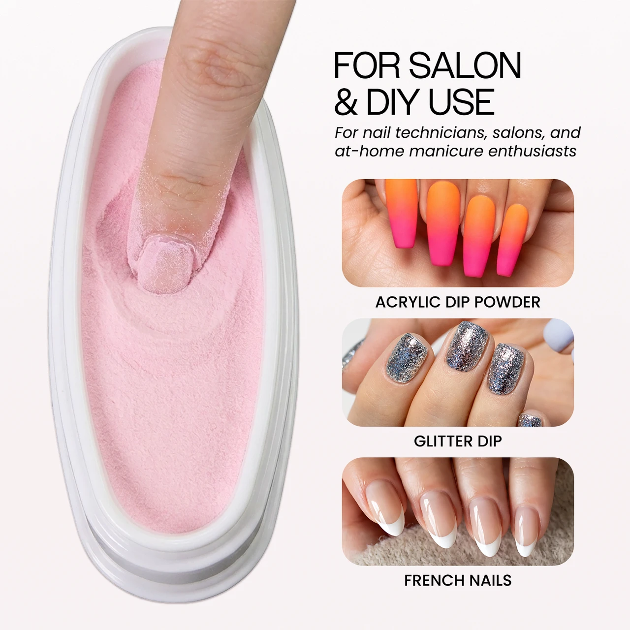 Acrylic French Nail Dip Powder Catch Tray and Lid