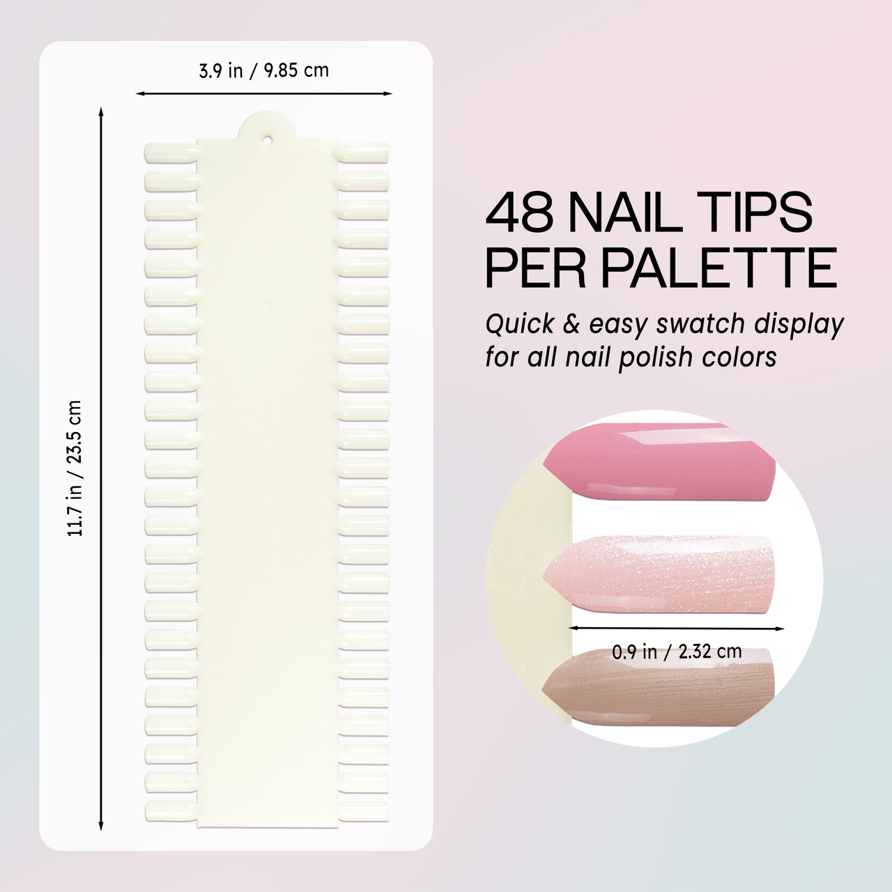 48 Tip Clear Color Nail Art Display Palette Card
