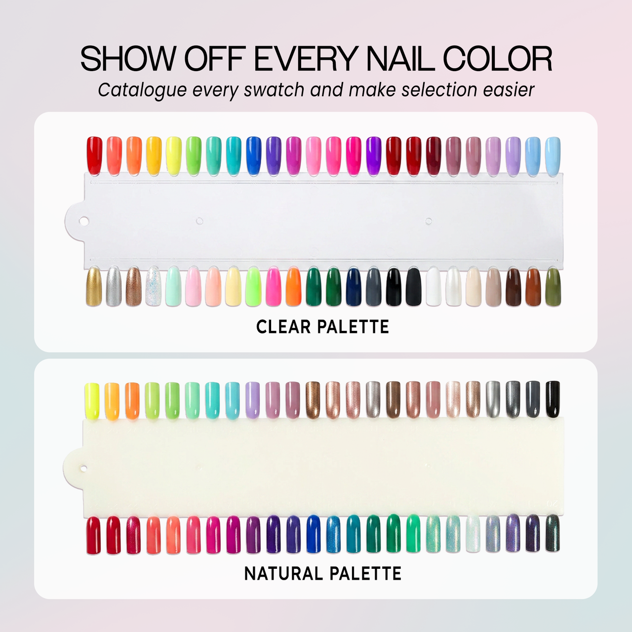 48 Tip Clear Color Nail Art Display Palette Card