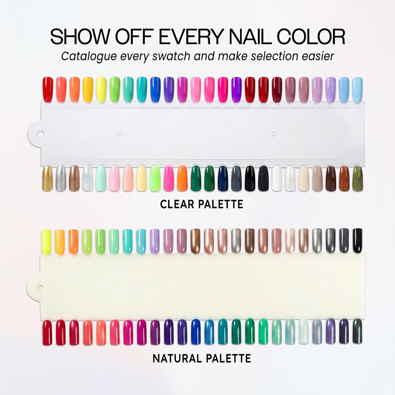 48 Tip Clear Color Nail Art Display Palette Card