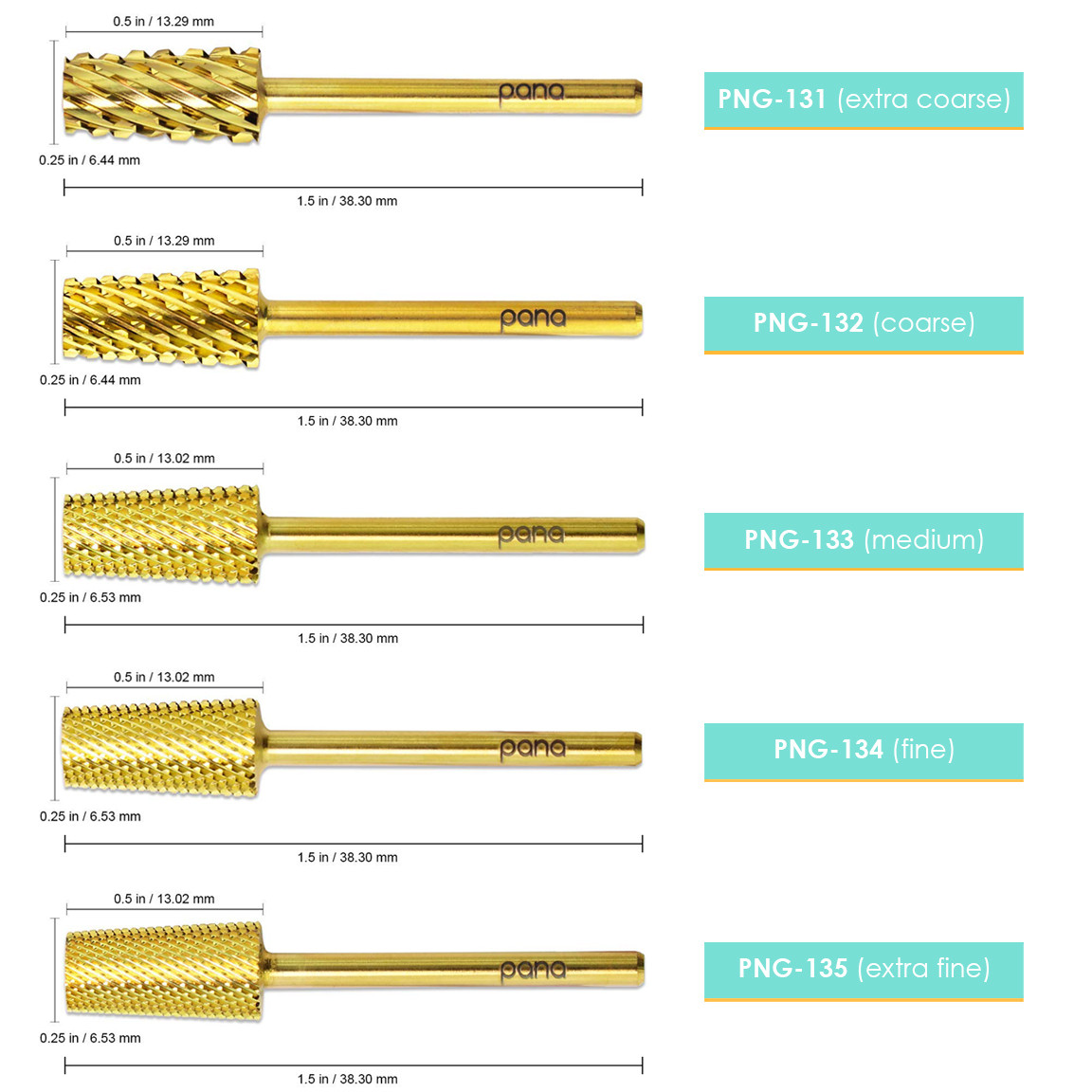 3/32” Tapered Barrel Gold Carbide Bit (XF - XC)