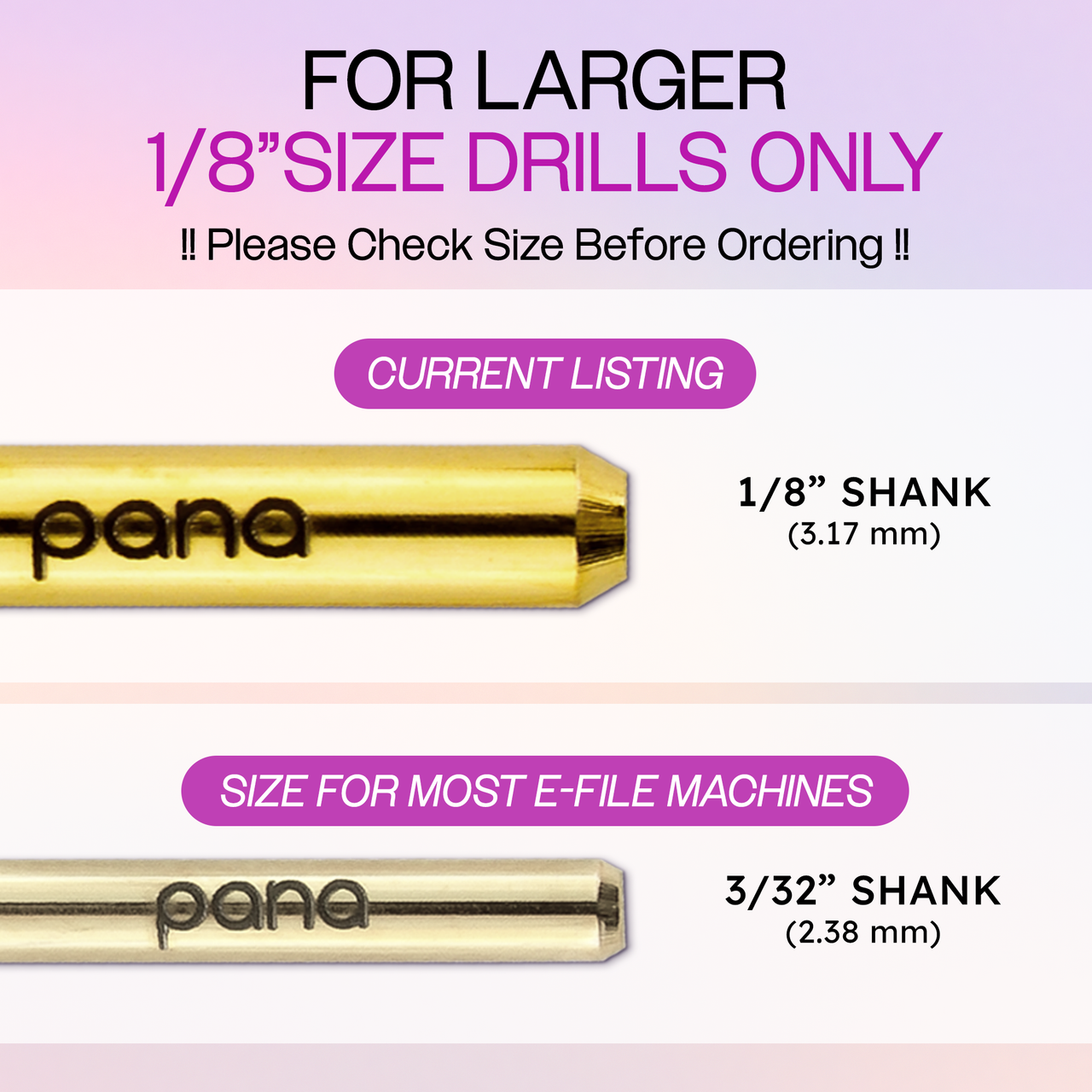 Smooth Top Large Barrel Gold 1/8" Carbide Bit (XF - 4XC)