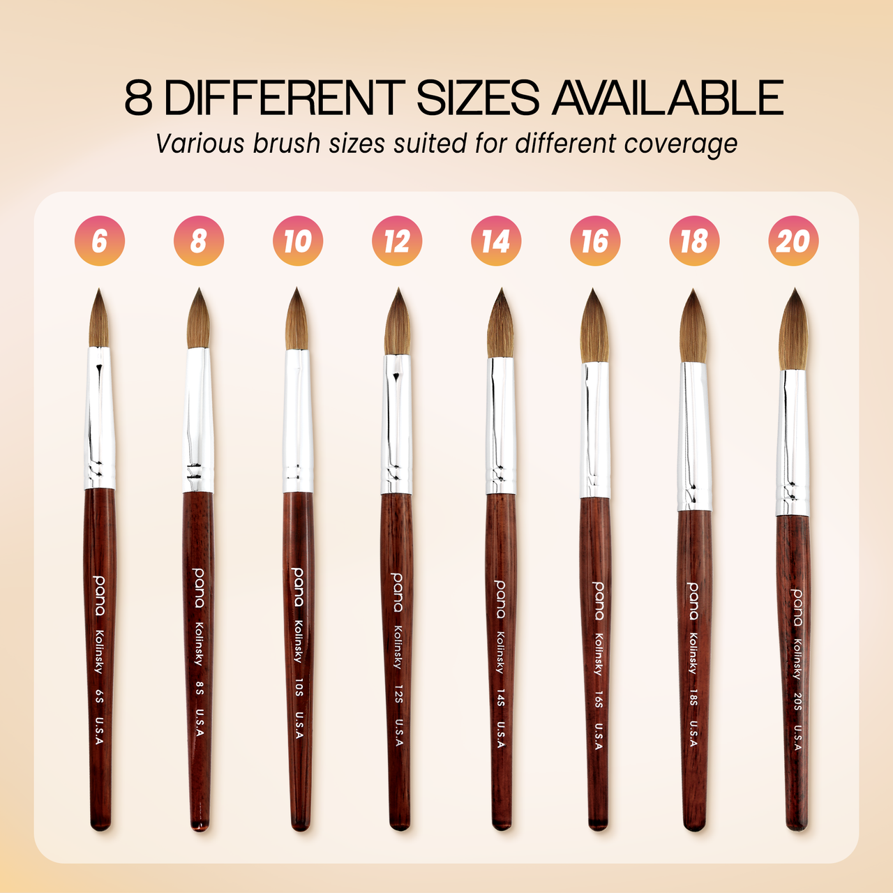 Oval Crimped Mahogany Wood Kolinsky Brush with Silver Ferrule