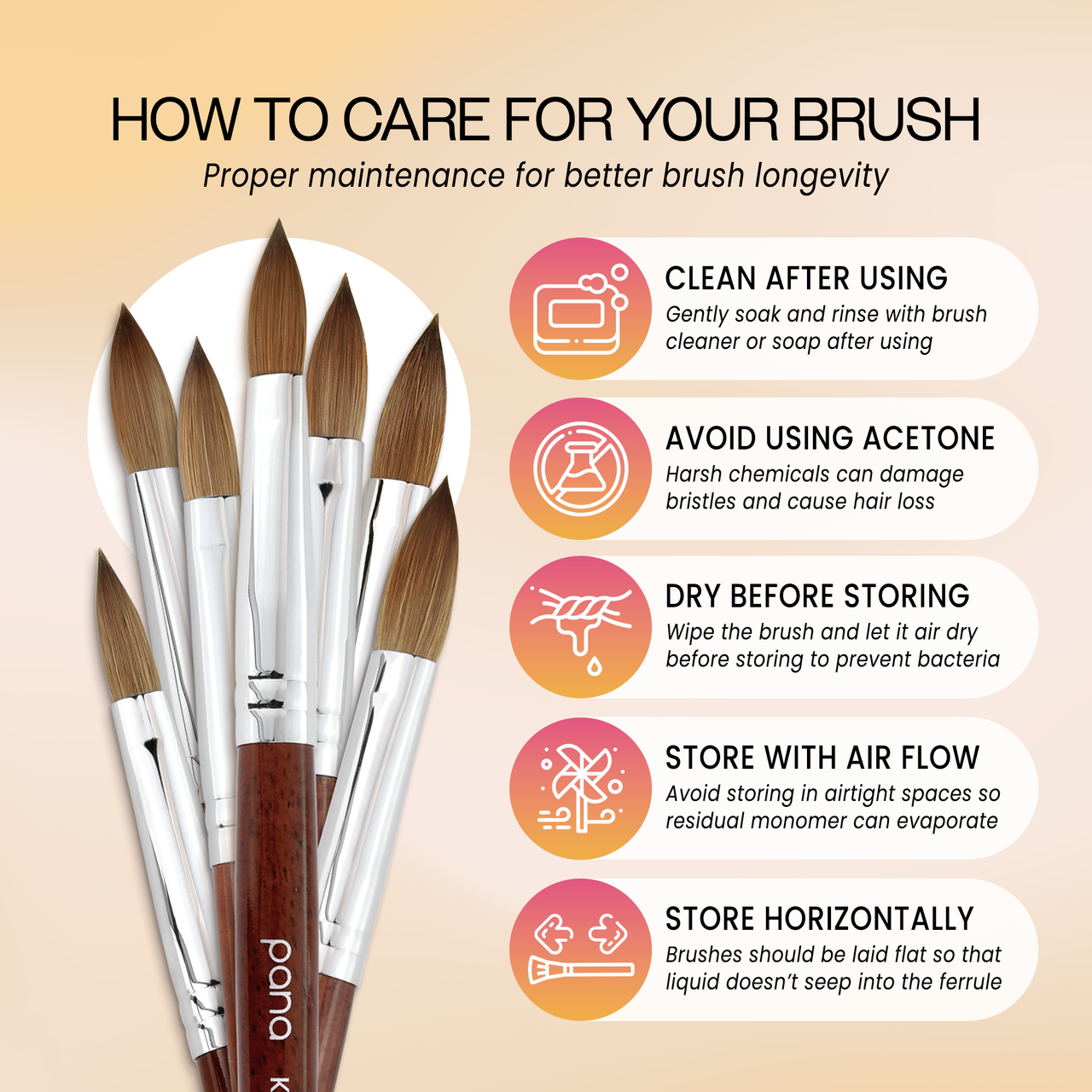 Oval Crimped Mahogany Wood Kolinsky Brush with Silver Ferrule