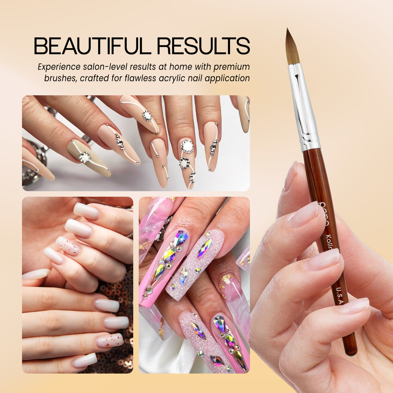 Oval Crimped Mahogany Wood Kolinsky Brush with Silver Ferrule