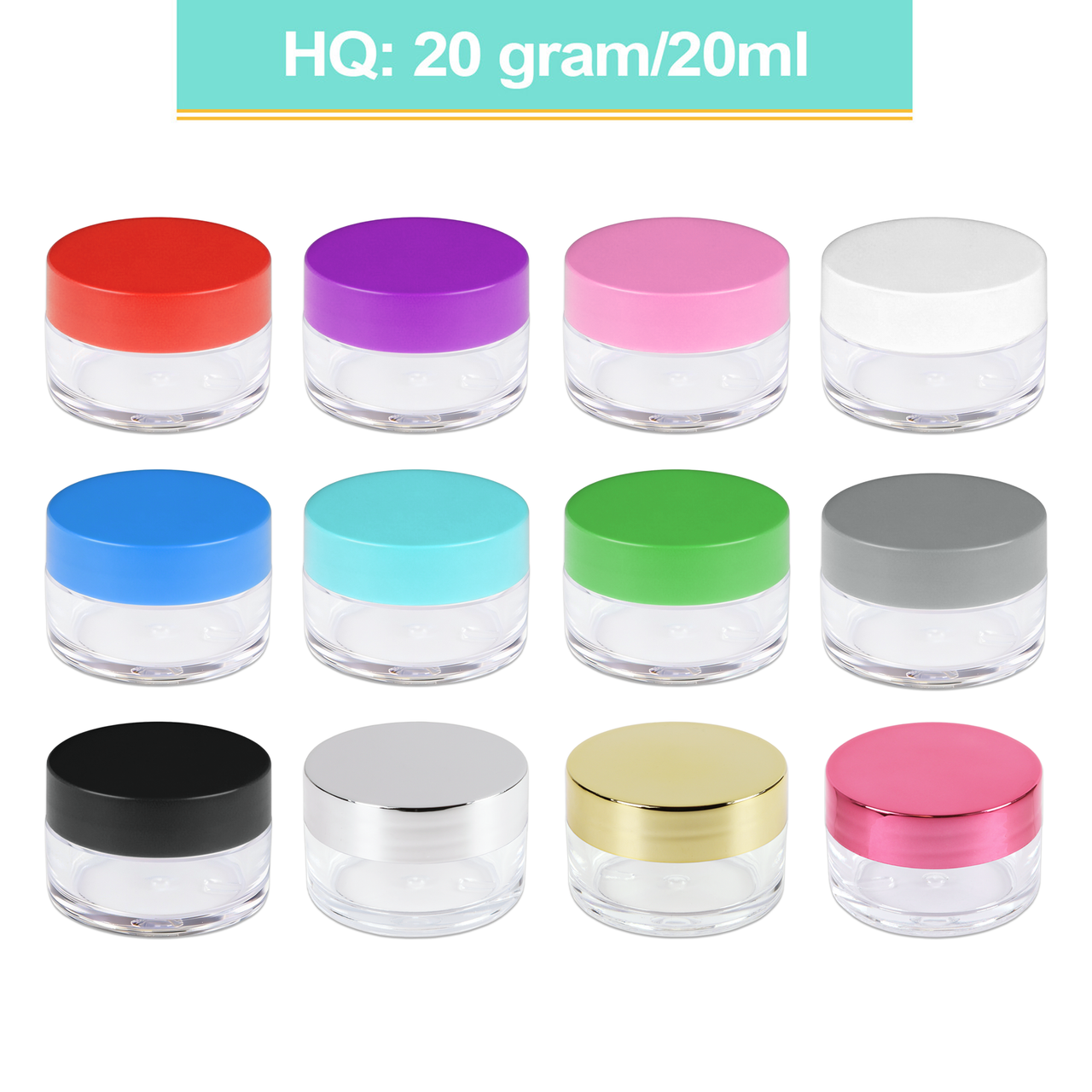 20G/20ML Plastic Clear Cosmetic Sample Jars (High Quality)