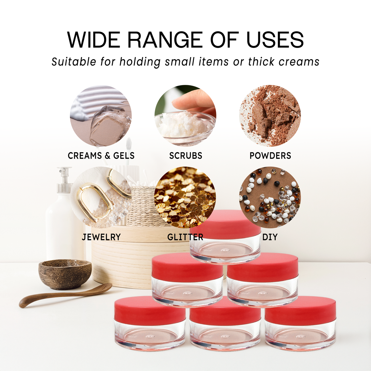20G/20ML Plastic Clear Cosmetic Sample Jars (High Quality)