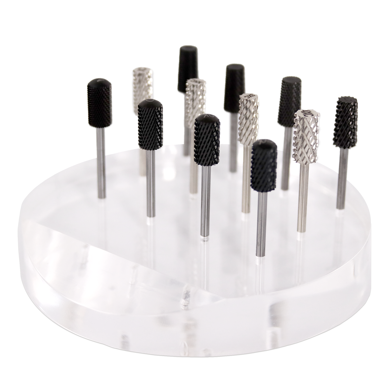 Clear Round 12 Hole Acrylic Nail Drill Bit Holder