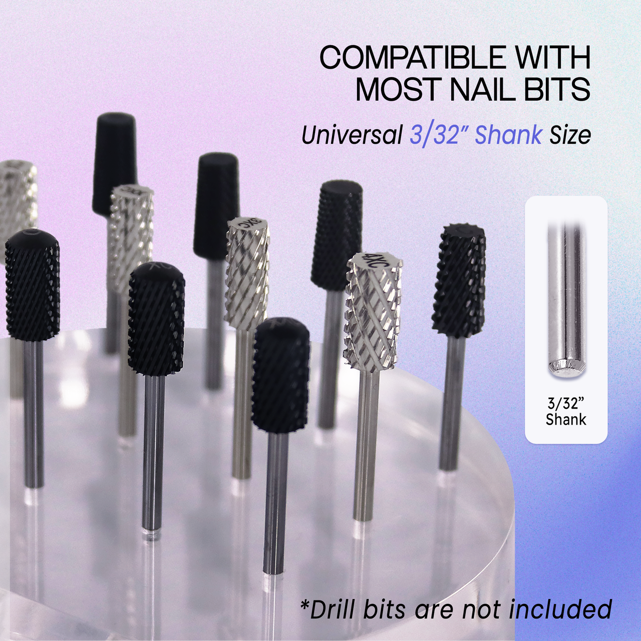 Clear Round 12 Hole Acrylic Nail Drill Bit Holder