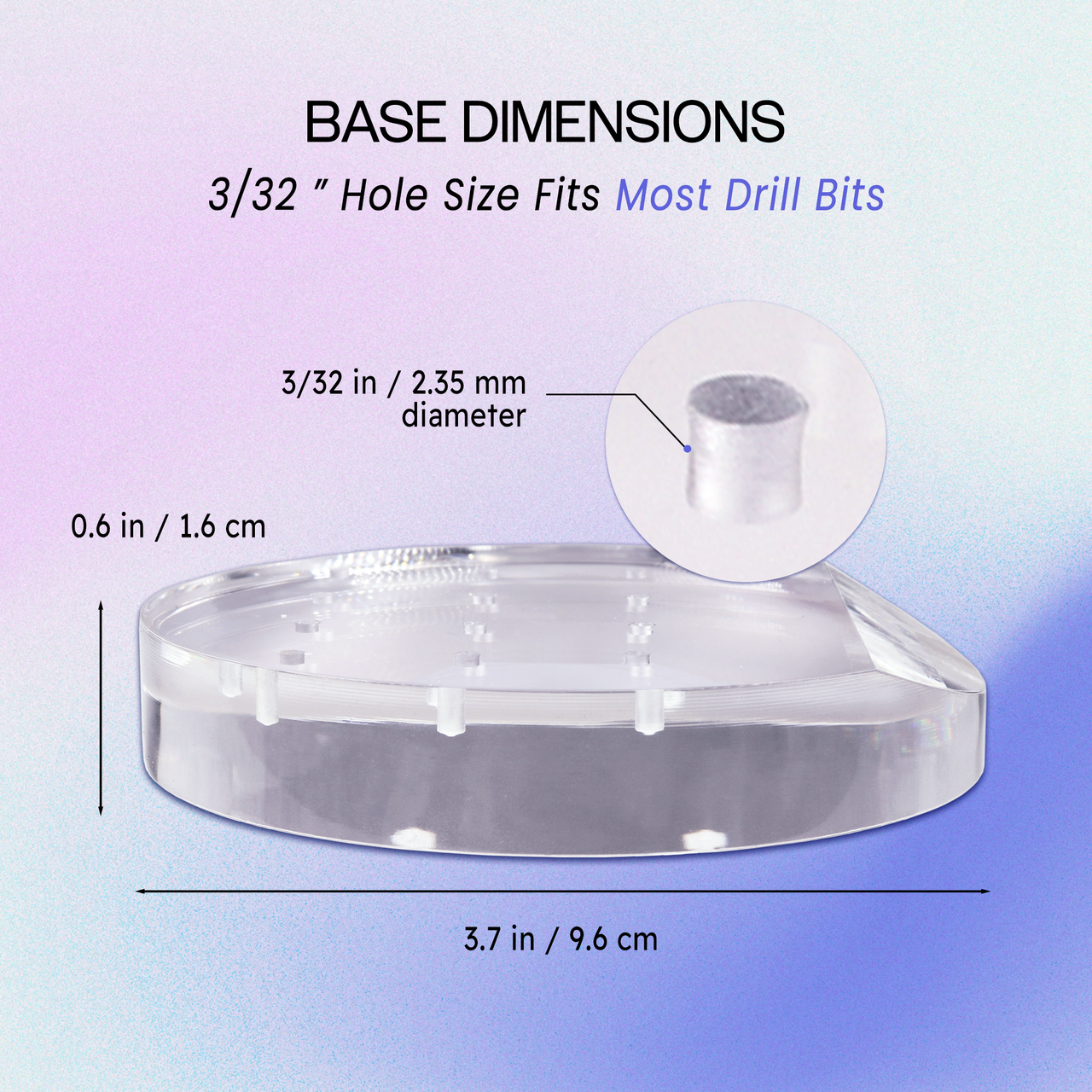 Clear Round 12 Hole Acrylic Nail Drill Bit Holder