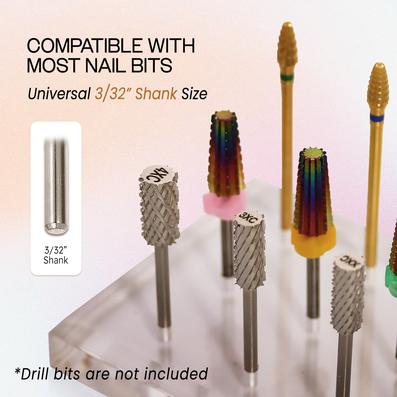 Rectangle 12 Hole Acrylic Nail Drill Bit Holder
