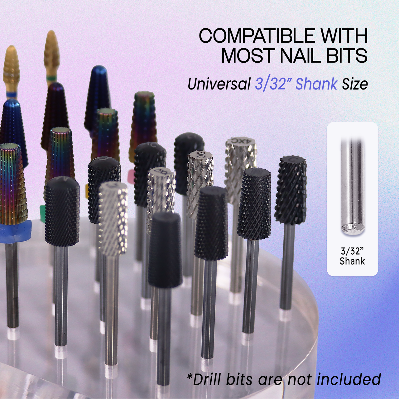 Clear Round 24 Hole Acrylic Nail Drill Bit Holder