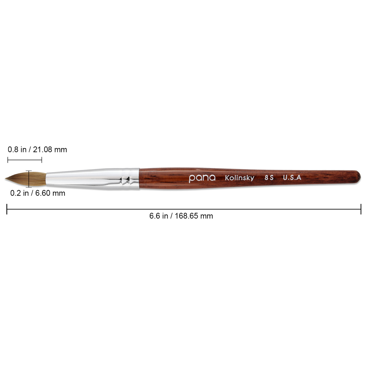 Round Mahogany Wood Kolinsky Brush with Silver Ferrule