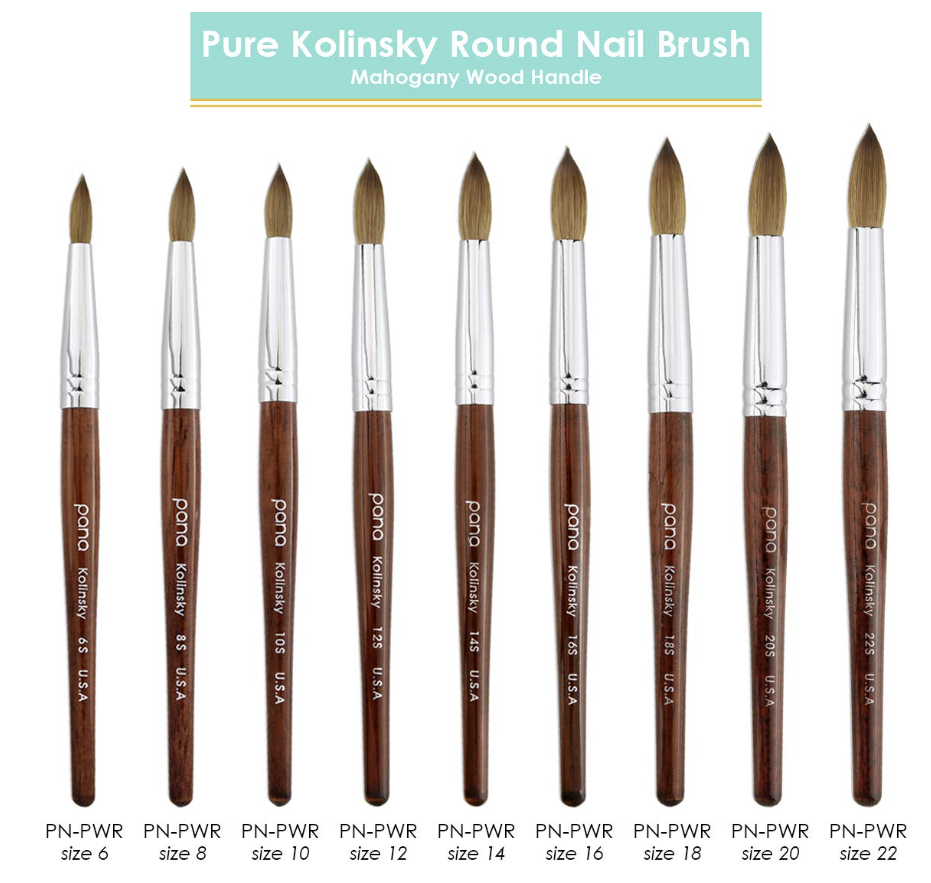 Round Mahogany Wood Kolinsky Brush with Silver Ferrule