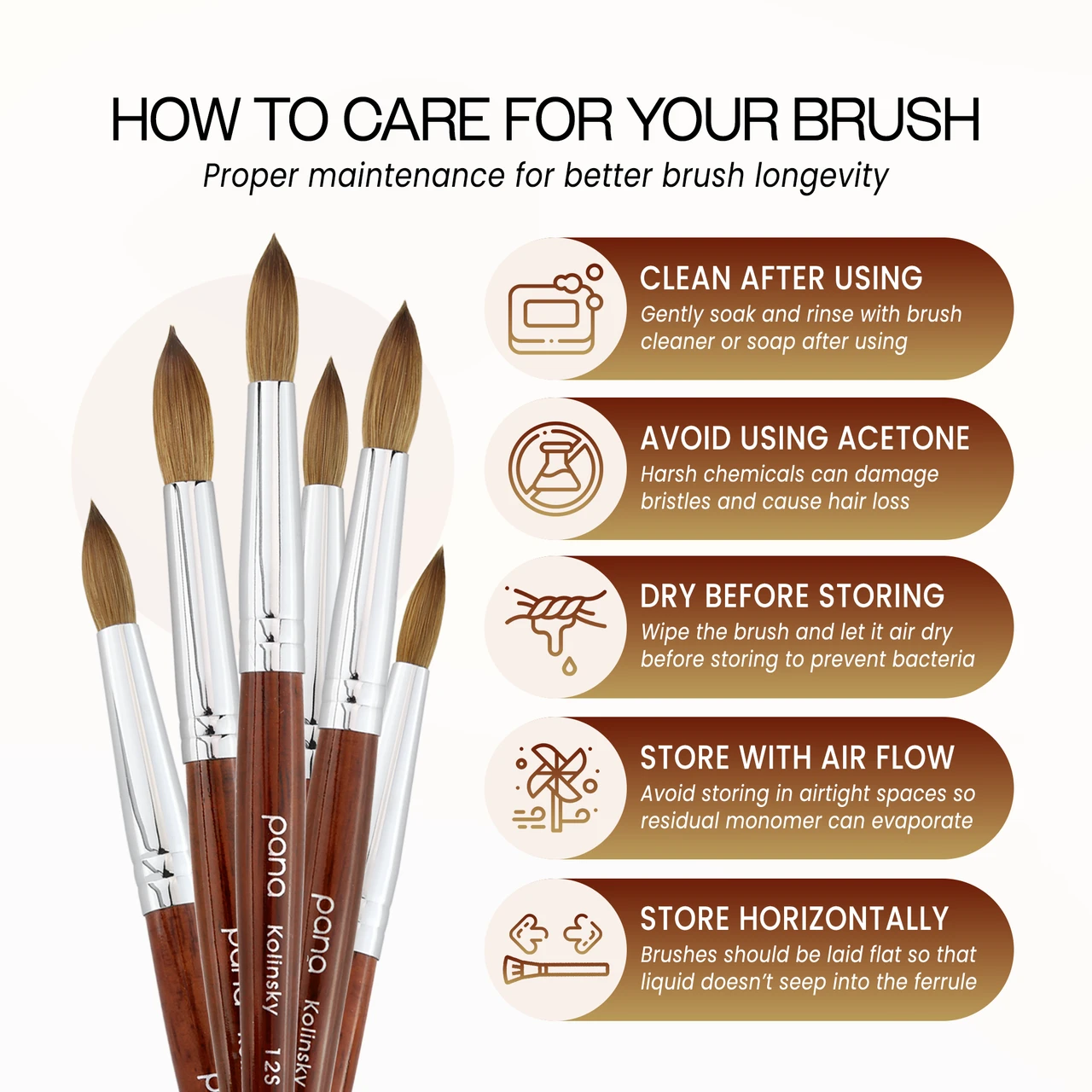 Round Mahogany Wood Kolinsky Brush with Silver Ferrule