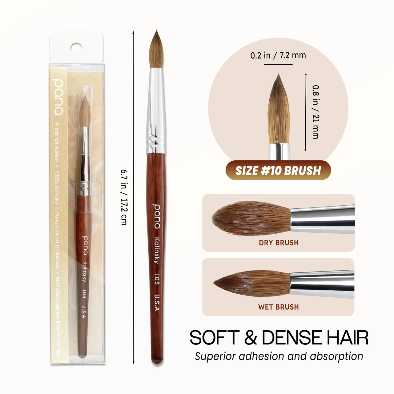 Round Mahogany Wood Kolinsky Brush with Silver Ferrule