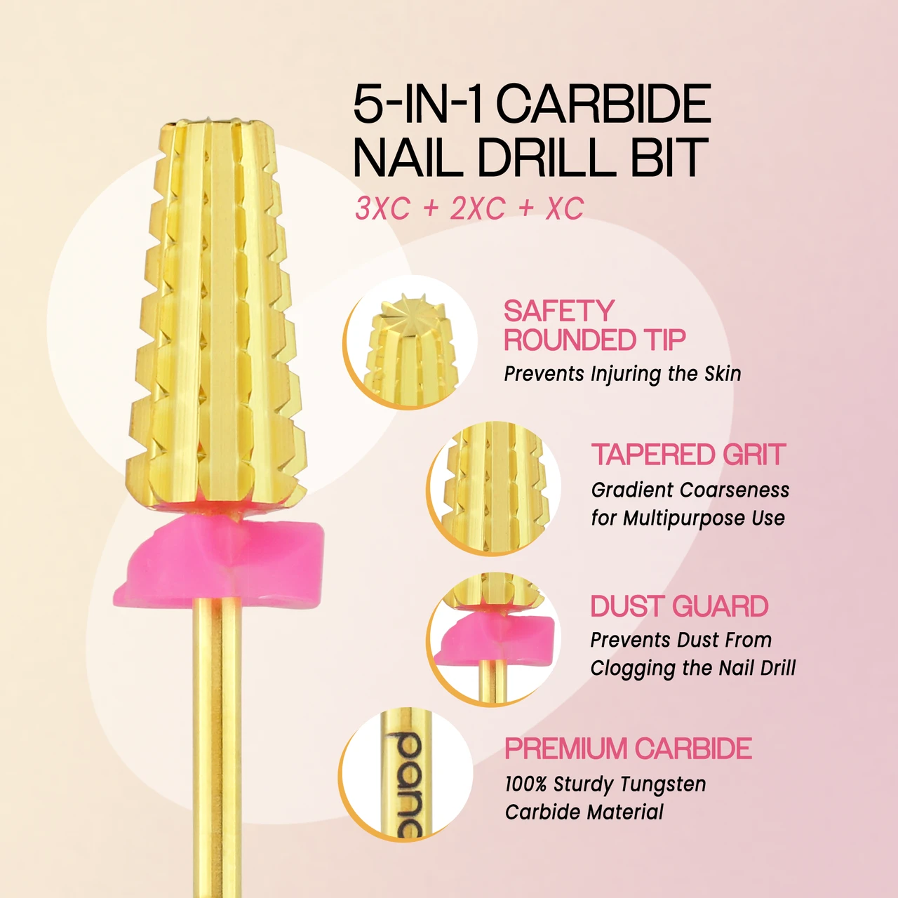 3/32" 5-in-1 Gold Carbide Bit (XF - 3XC)