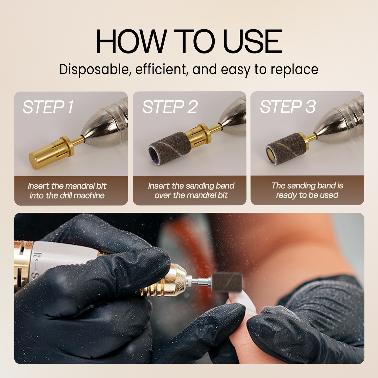 PANA 100 Pieces Brown Nail Sanding Bands (Grit 80, 150, 240) PANA 100 Pieces Brown Nail Sanding Bands (Grit 80, 150, 240)